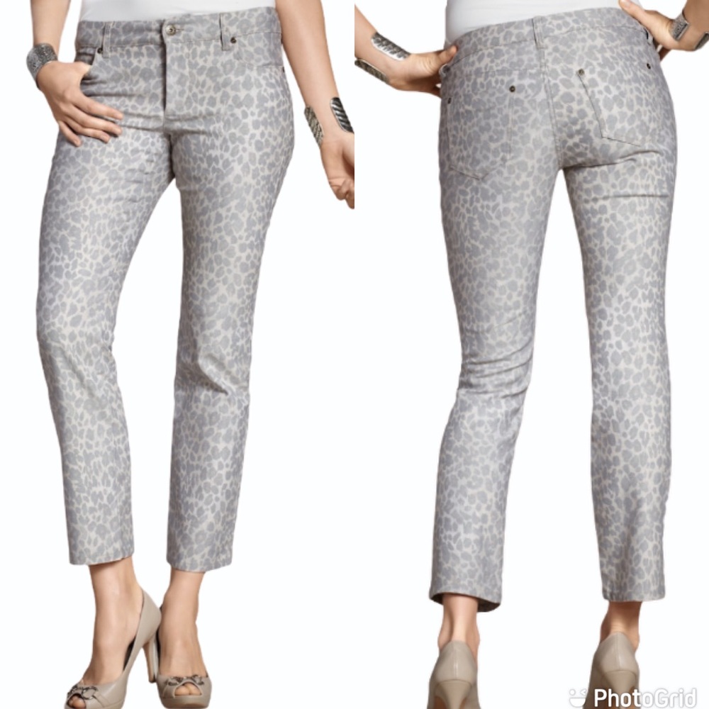Chico’s Leopard Print Platinum Denim